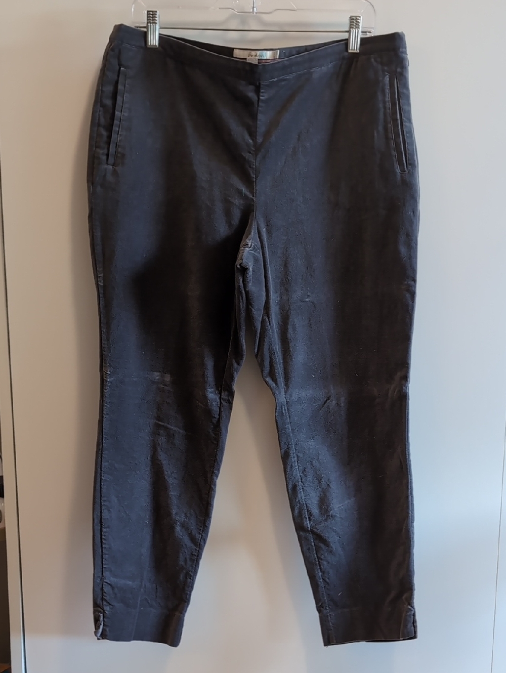 Boden Charcoal Velvet Skinny Ankle Pants